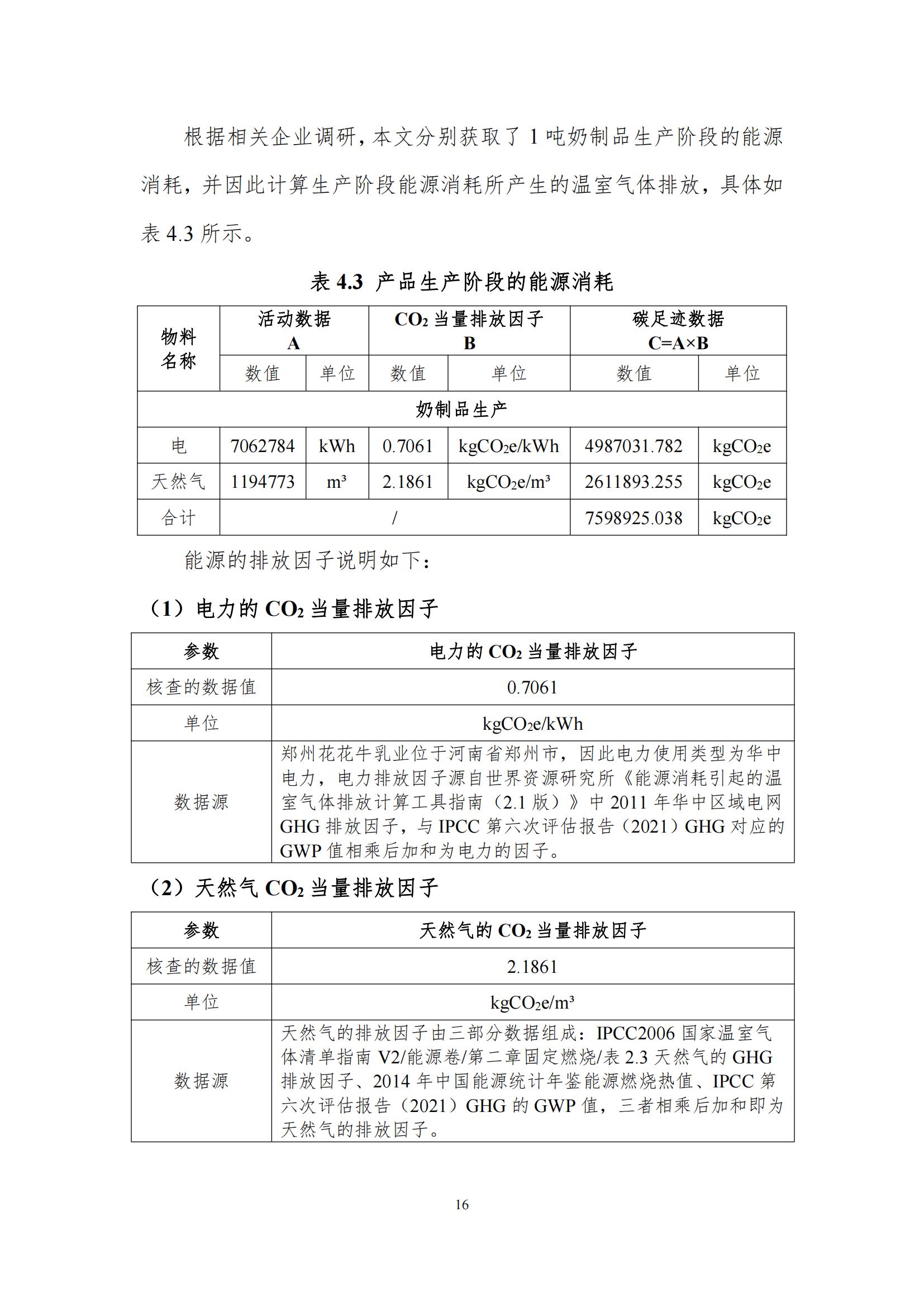 《郑州雷火体育·（TF SPORTS）官方网站乳制品有限公司产品碳足迹报告》公示